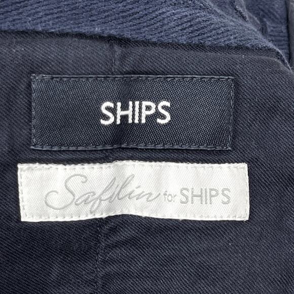 SHIPS Safilin For Ships Navy Linen Flax Chino Trouser Pants Medium Japanese - Picture 3 of 13
